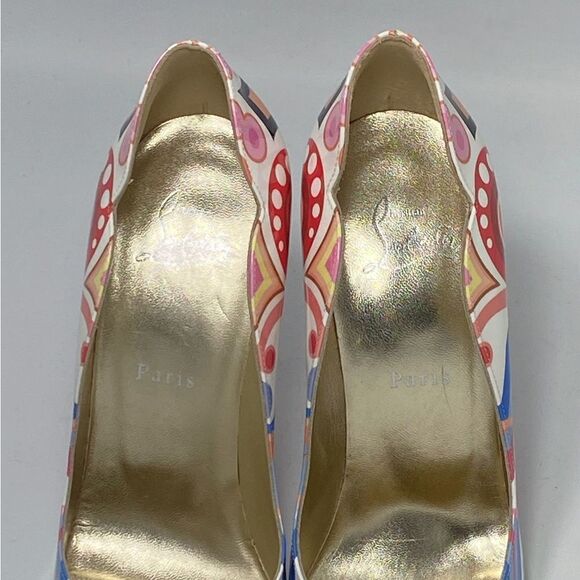 Christian Louboutin Hot Chick Print Pointed Toe Pump size 38.5 - Picture 3 of 13